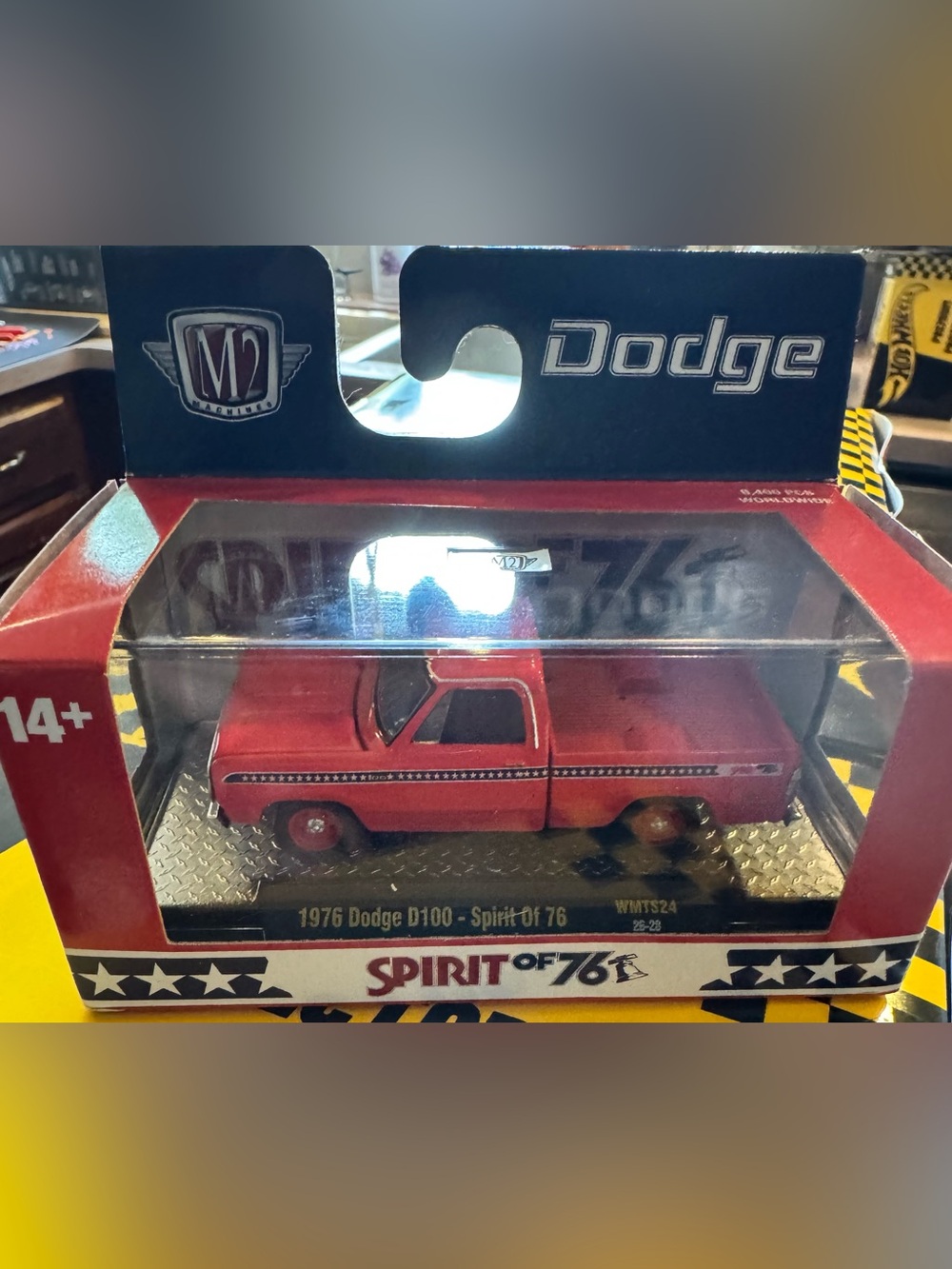 Machine Spirit of 76 Red 1976 Dodge D100 Toy Truck by M2 Machines